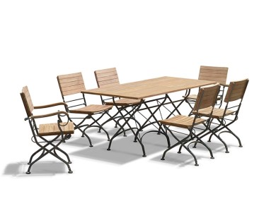 Bistro 1.8m Table, 2 Armchairs and 4 Side Chairs, Raven Black
