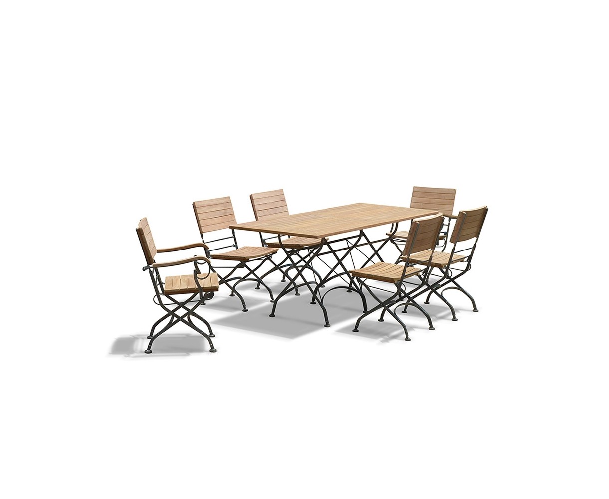 Bistro 1.8m Table, 2 Armchairs and 4 Side Chairs, Raven Black