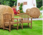 Clivedon Teak Garden Companion Seat - Wooden Garden Love Seat