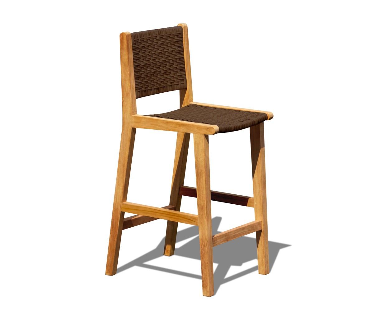 Tiga Teak and Rattan Bar Chair