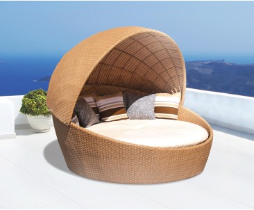 Oyster Open Weave Rattan Daybed