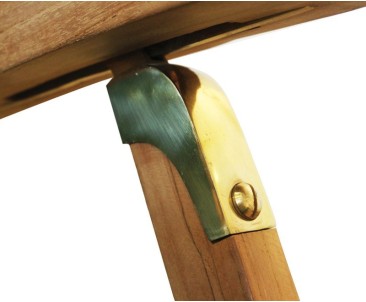 Halo Teak Steamer Chair with Cushion & Brass Fittings