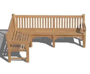 Above View of Balmoral Teak Chunky Corner Bench - Left Orientation
