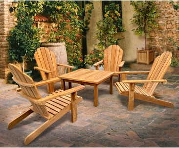 Adirondack 4 Seater Set with Balmoral Square Coffee Table - 90cm