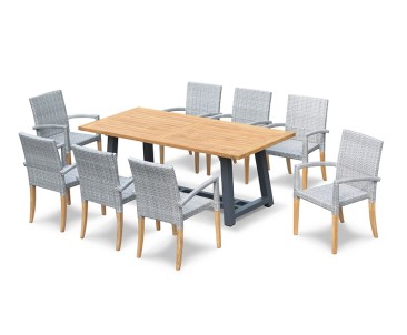 Bridgewater Rectangular 200cm Trestle Table and St Tropez Chairs Set