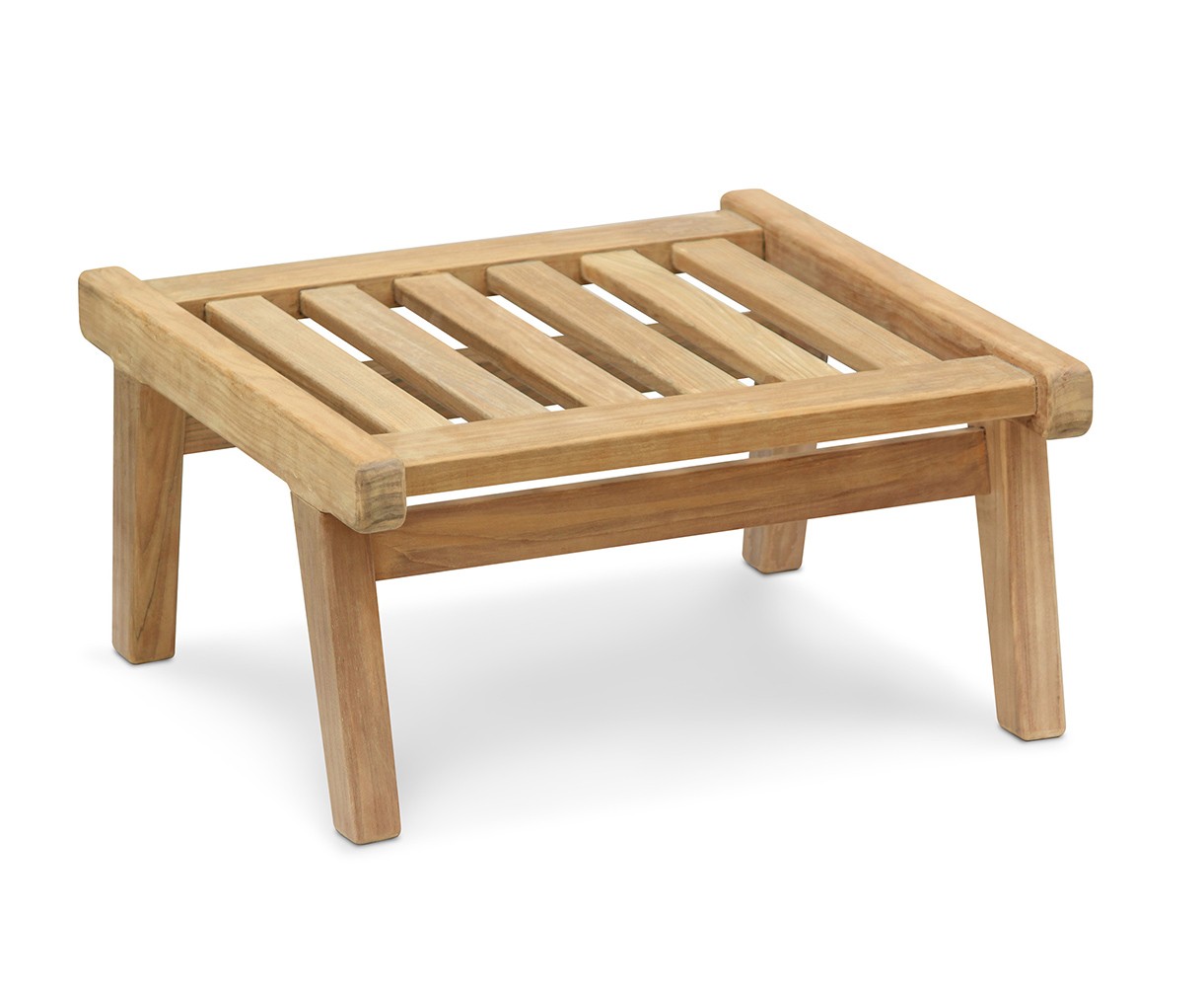 Eero Mid-Century Ottoman, Teak Garden Footstool