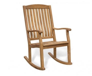 Canfield 0.6m Teak Garden Table and 2 Seater Rocking Chairs Garden Set