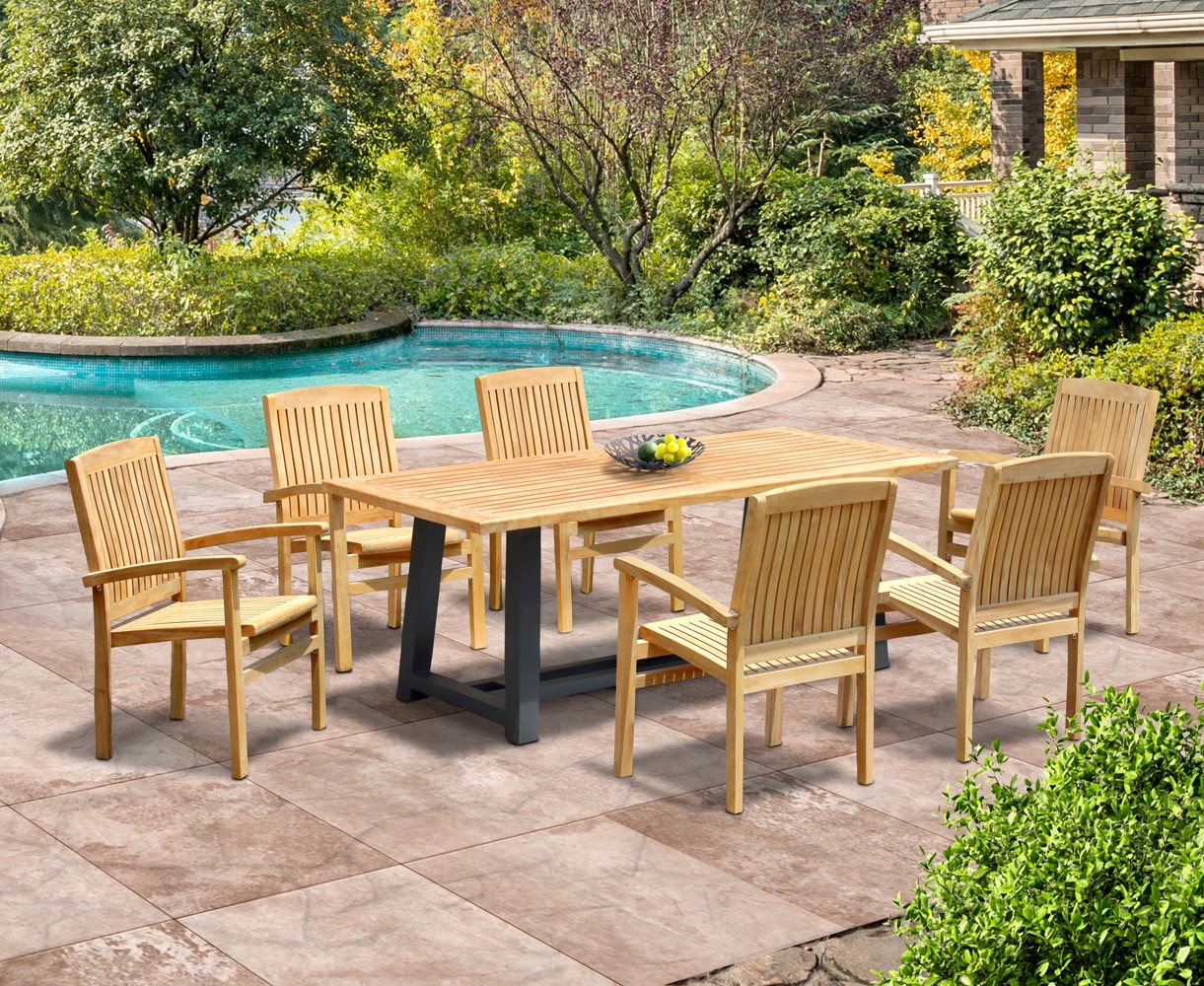 Bridgewater 200cm Table and 6 Bali Chairs Set
