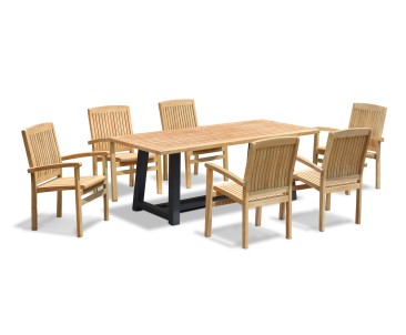 Bridgewater 200cm Table and 6 Bali Chairs Set