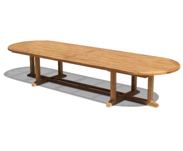 Hilgrove 12 Seater Teak Oval Dining Set with Armchairs and Side Chairs