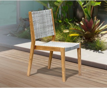 Sora Teak and Rattan Stackable Chair