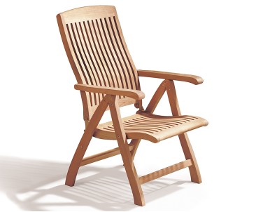 Bali Teak Extending Table and 6 Recliner Chairs Set