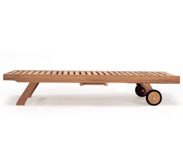 Teak Wooden Garden Sun Lounger with Cushion