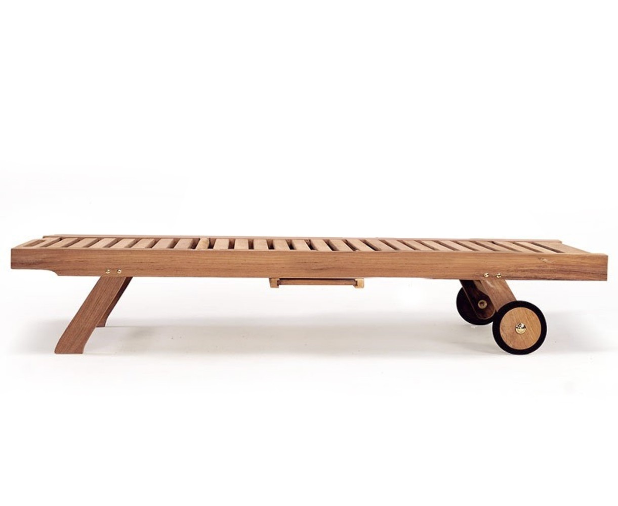 Teak Wooden Garden Sun Lounger with Cushion