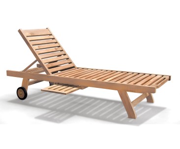 Teak Wooden Garden Sun Lounger with Cushion
