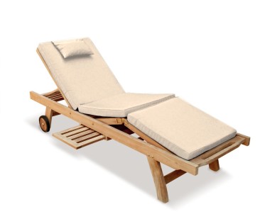 Luxury Teak Sun Lounger with Cushion