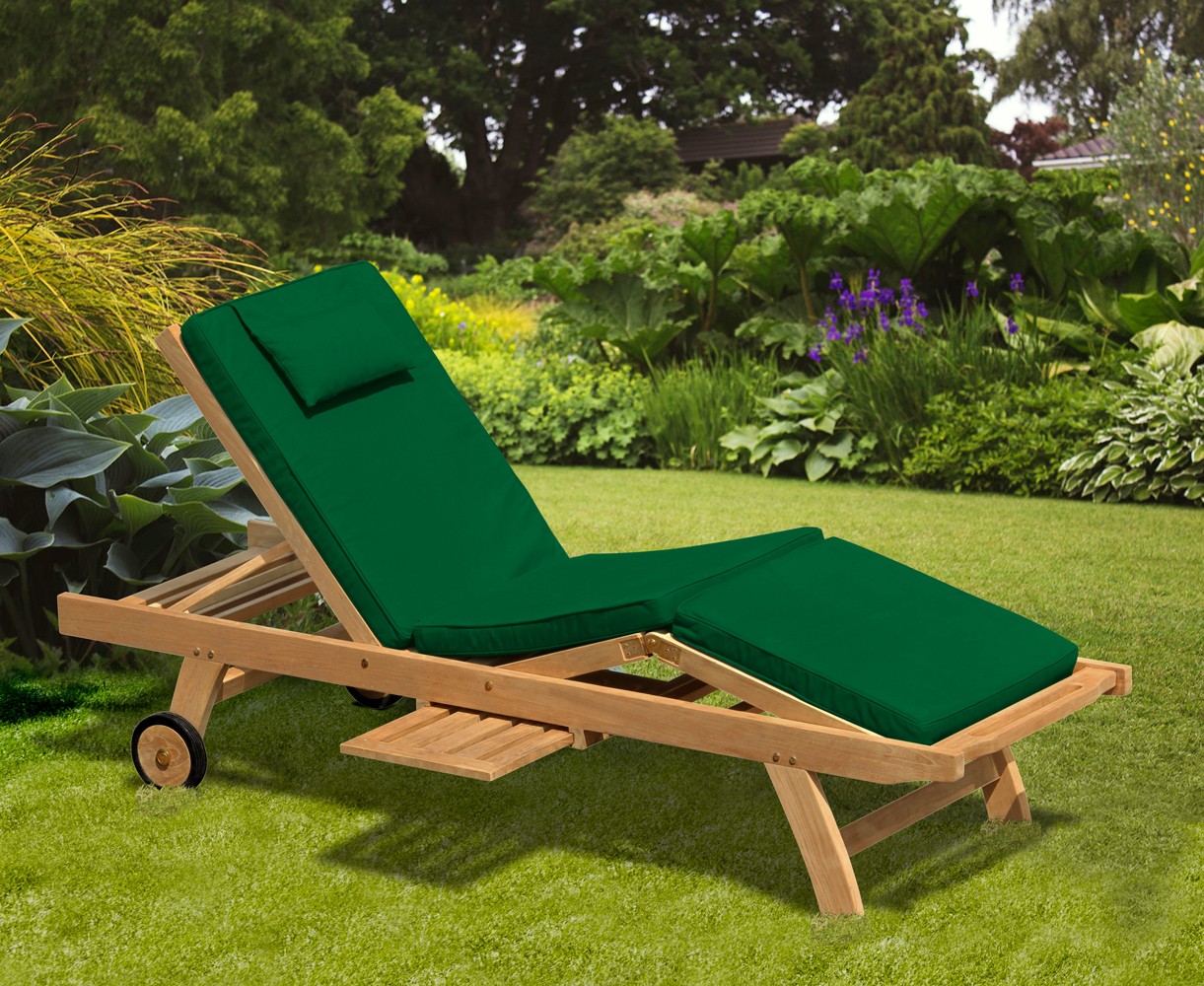 Luxury Teak Sun Lounger with Cushion