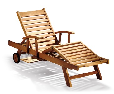 Luxury Teak Sun Lounger with arms