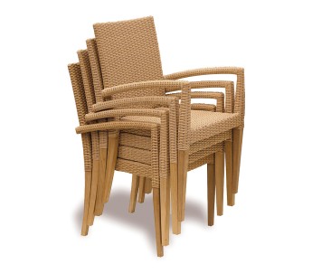 Canfield 2 Seater Square Garden Table 0.8m with St. Tropez Stacking Chairs