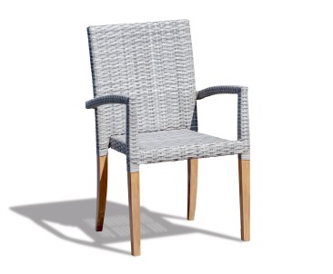 St Tropez Teak and Rattan Table and Chairs Set