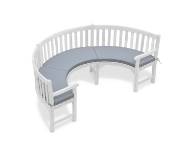 Henley 1/2 Garden Bench Curved Cushion - Forest Green
