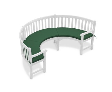 Henley 1/2 Garden Bench Curved Cushion - Forest Green