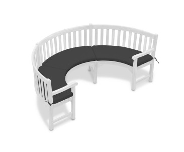 Henley 1/2 Garden Bench Curved Cushion - Forest Green