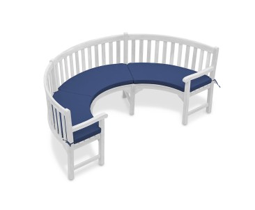 Henley 1/2 Garden Bench Curved Cushion - Navy Blue
