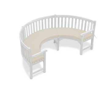 Henley 1/2 Garden Bench Curved Cushion - Forest Green