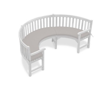 Henley 1/2 Garden Bench Curved Cushion - Taupe
