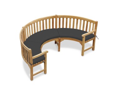 Henley 1/2 Garden Bench Curved Cushion - Forest Green
