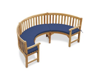 Henley 1/2 Garden Bench Curved Cushion - Forest Green