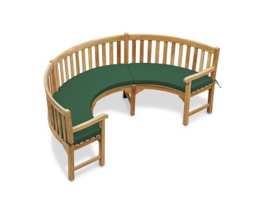 Henley 1/2 Garden Bench Curved Cushion - Forest Green