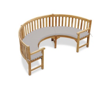 Henley 1/2 Garden Bench Curved Cushion - Taupe