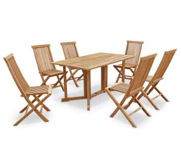 Shelley Rectangular Gateleg Folding Garden Table & Chairs
