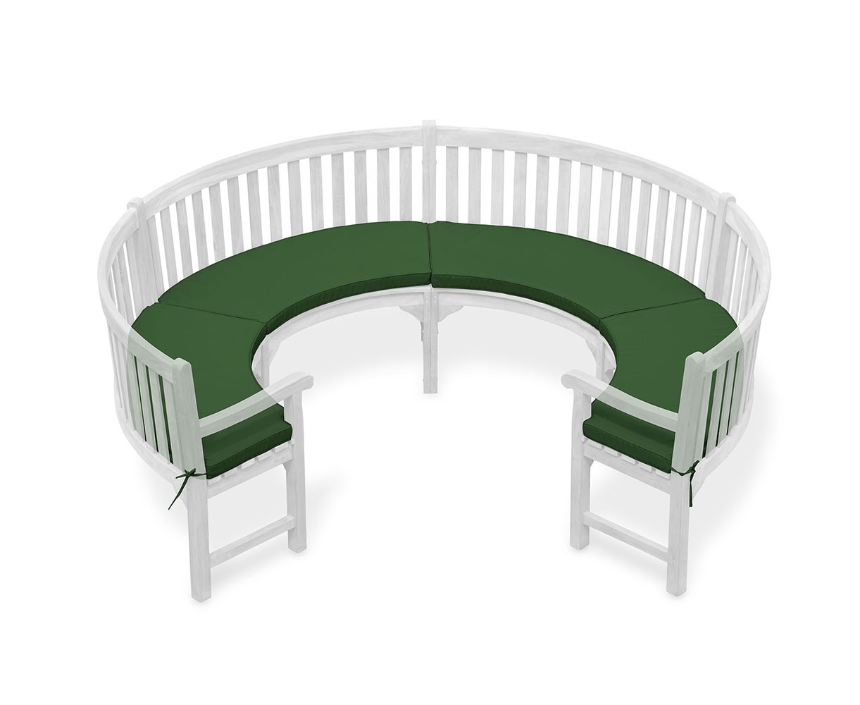 Henley 3/4 Garden Bench Curved Cushion - Forest Green
