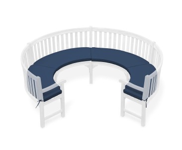 Henley 3/4 Garden Bench Curved Cushion - Navy Blue