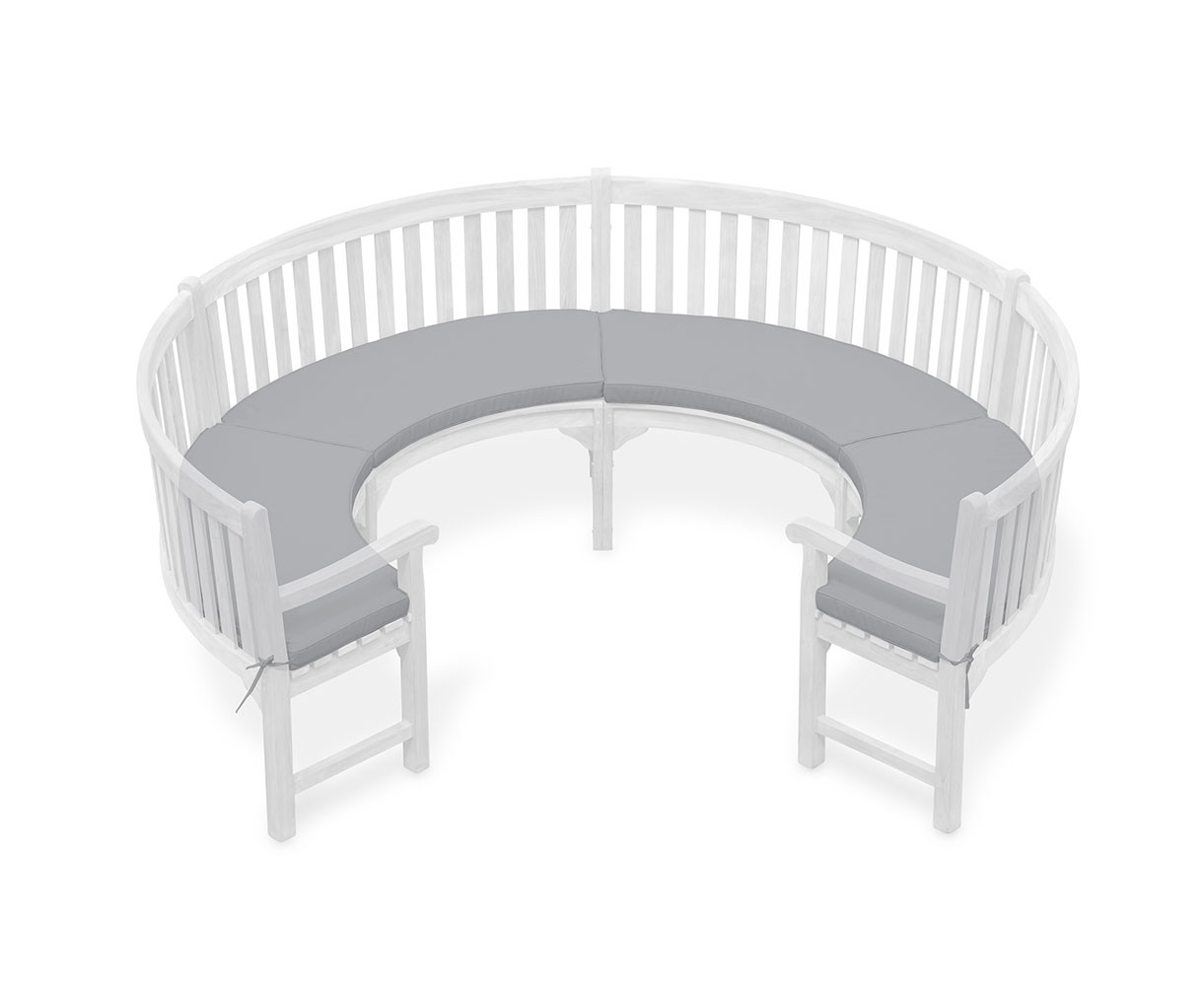 Henley 3/4 Garden Bench Curved Cushion - Mid Gray