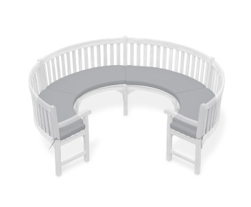 Henley 3/4 Garden Bench Curved Cushion - Mid Gray