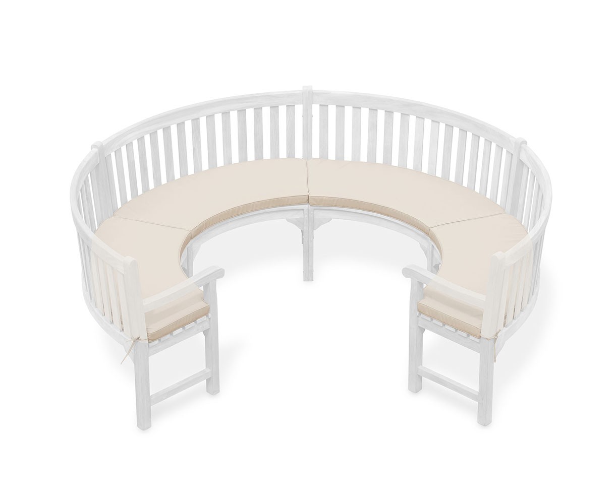 Henley 3/4 Garden Bench Curved Cushion - Ecru/Natural