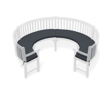 Henley 3/4 Garden Bench Curved Cushion - Navy Blue