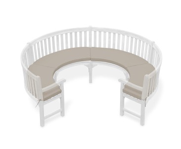 Henley 3/4 Garden Bench Curved Cushion - Navy Blue