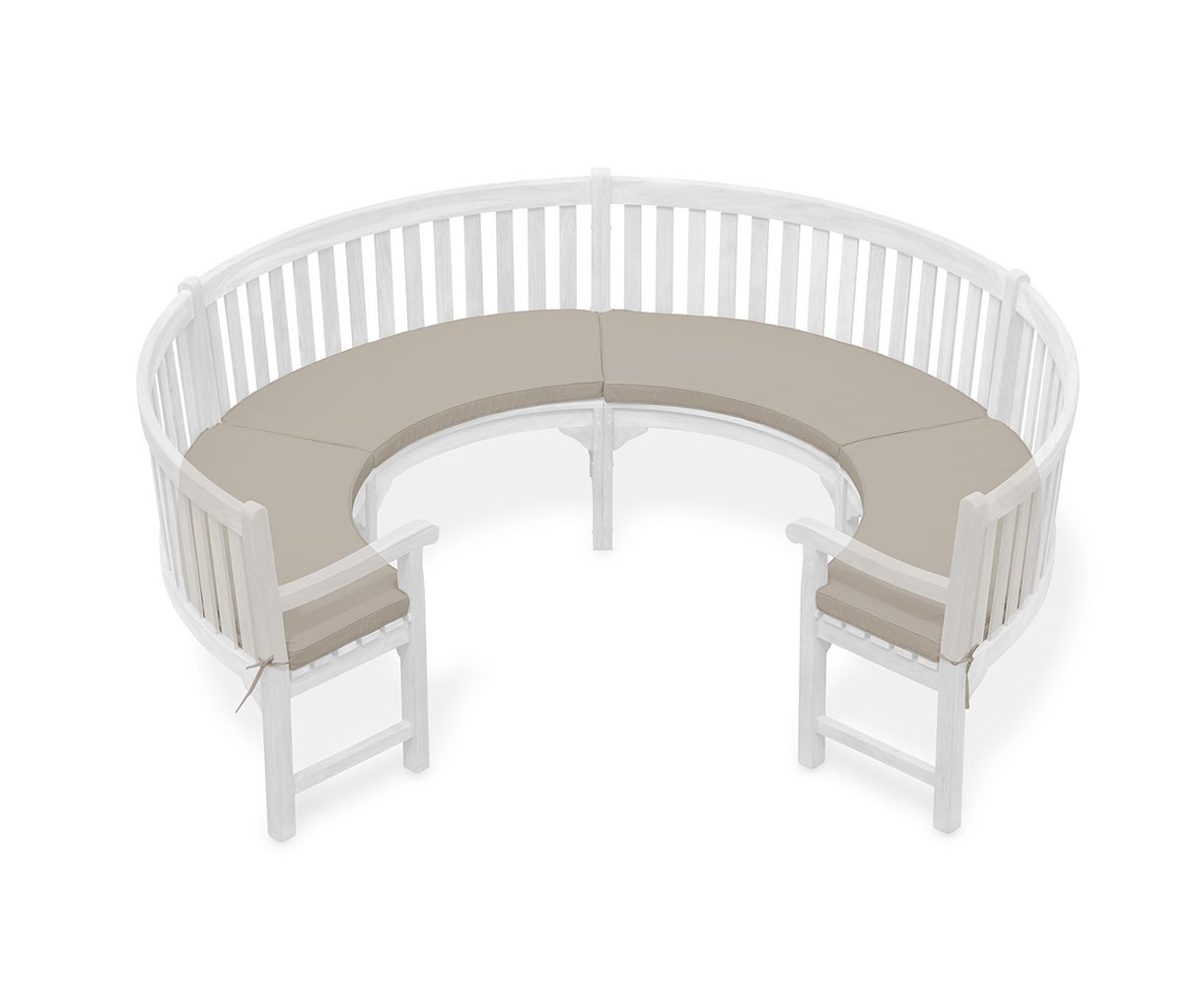 Henley 3/4 Garden Bench Curved Cushion - Taupe