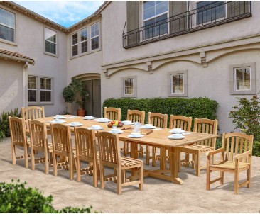 12 Seater Patio Set with Hilgrove Rectangle 4m Table, Side & Armchairs