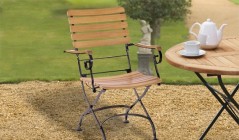 Teak and Metal Garden Chairs