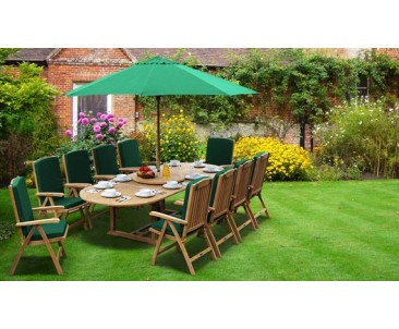 Outdoor Oval Table Sets | Oval Teak Dining Table and Chairs