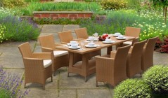 Rattan Dining Table & Chairs | Poly Rattan Garden Dining Sets