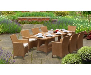 Rattan Dining Table & Chairs | Poly Rattan Garden Dining Sets