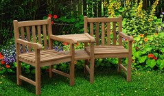 Teak Companion Seats | Garden Love Chairs | Wooden Love Seats