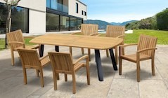 Teak and Metal Outdoor Tables | Metal and Teak Dining Tables